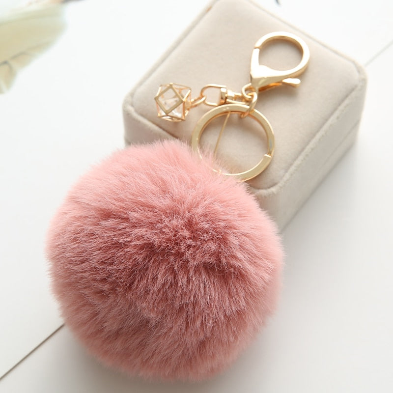 Stricklycharms84 Fur Ball Keychain Sunglasses and Lipgloss Bundle