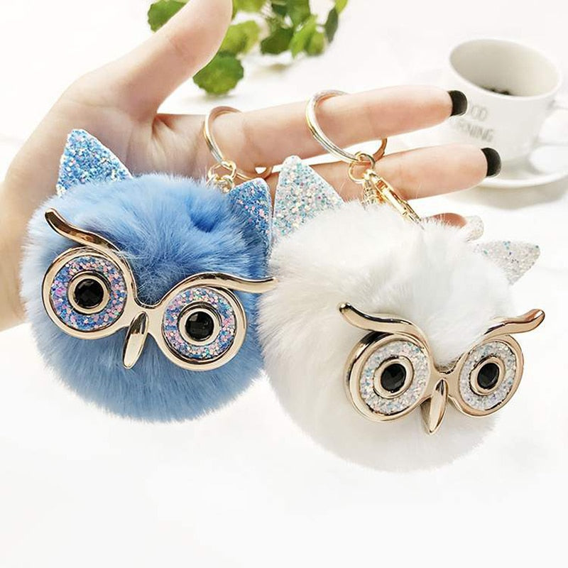 Hoot Glam Ball Keychains