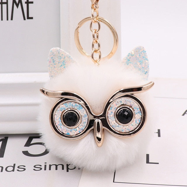 Hoot Glam Ball Keychains