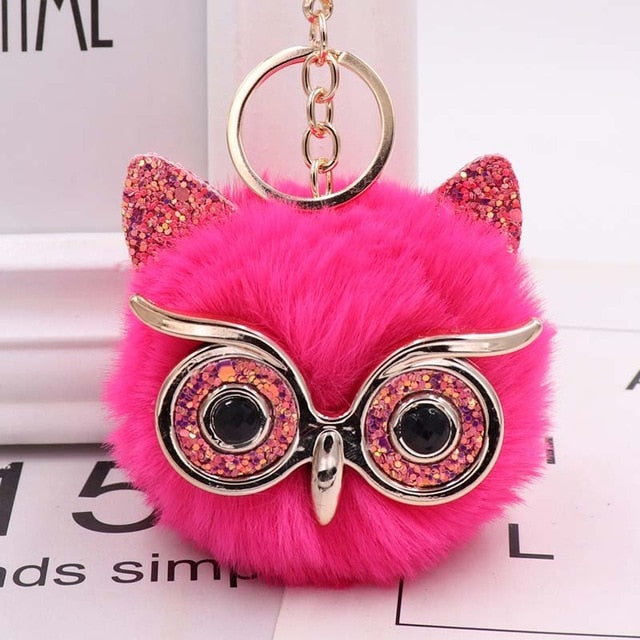 Hoot Glam Ball Keychains