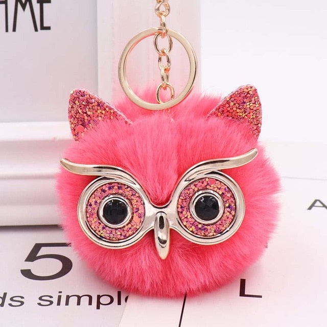 Hoot Glam Ball Keychains