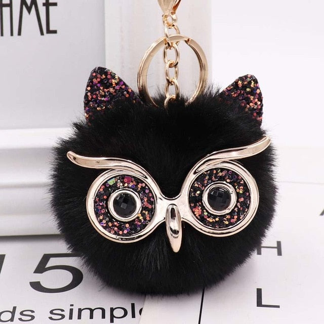 Hoot Glam Ball Keychains