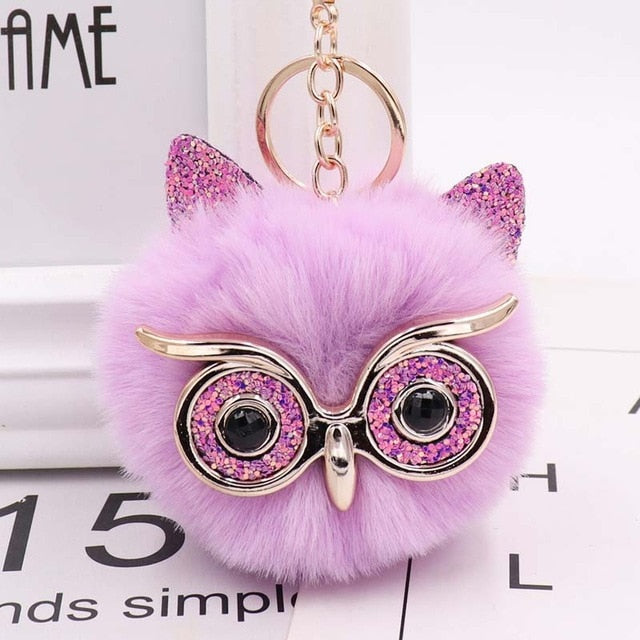 Hoot Glam Ball Keychains